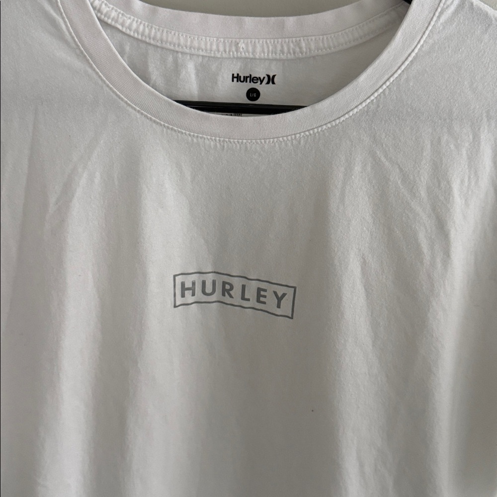 Hurley Men's‎ Classic White Tee size L 100% Cotton EUC
